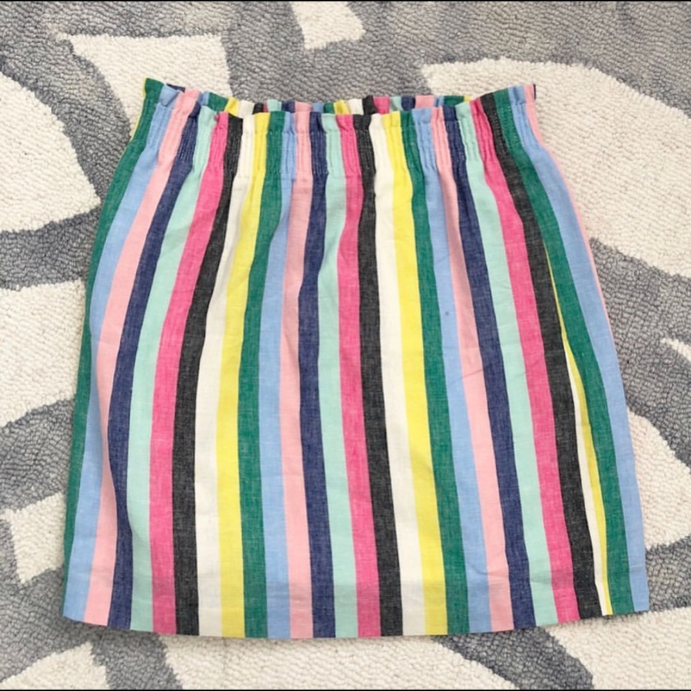 J. Crew Rainbow Striped Mini Skirt